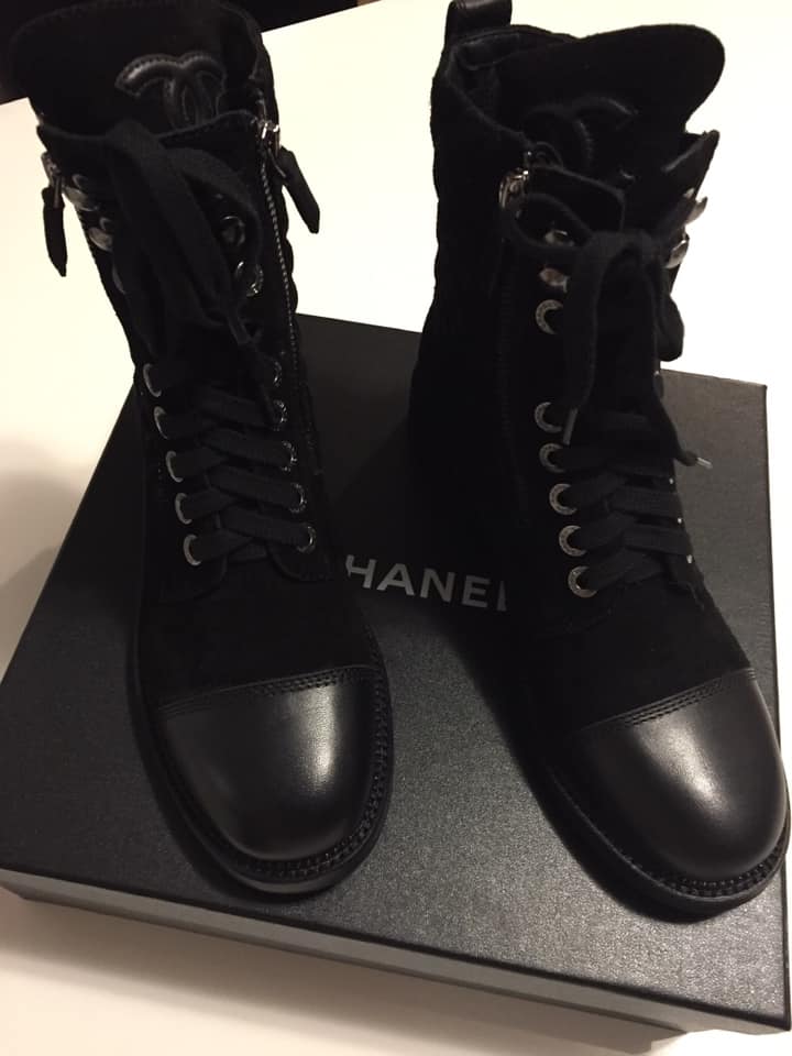 Chanel Black Quilted Combat Boots Collection 18A - Not Your Regular Closet
