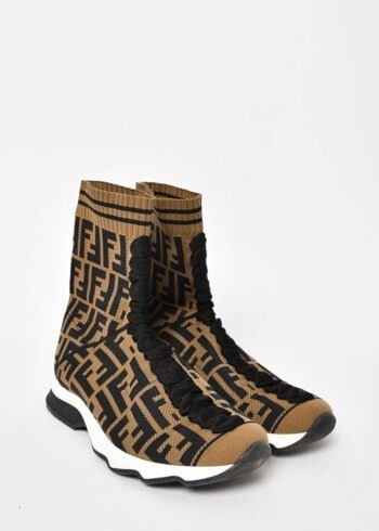Fendi zucca logo socks boots